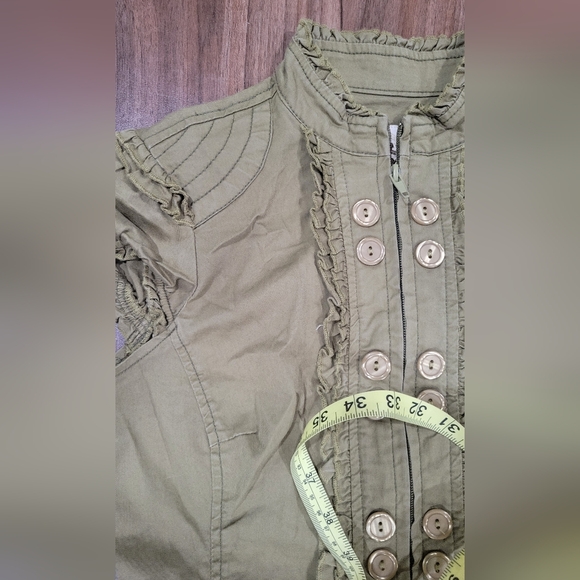Nori Army Green Zip Up Vest Size S - Picture 7 of 8